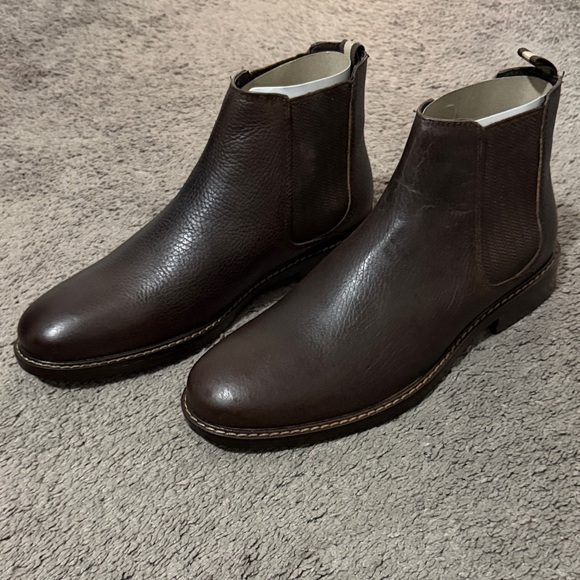 Crown Vintage Men's Dark Brown Leather Chelsea Boots - Picture 1 of 8